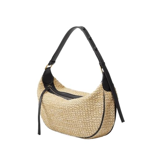 Wtukmo Damen Schultertasche Crossbody Achsel Stroh Tasche Meer Strand Reisen Shopper Totes Woven Bag von Wtukmo