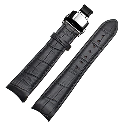Wtukmo Herren-Uhrenarmband mit gebogenem Ende, für BL9002-37 05A BT0001-12E 01A, echtes Leder mit Schmetterlingsschnalle, 20, 21, 22 mm, 20 mm von Wtukmo