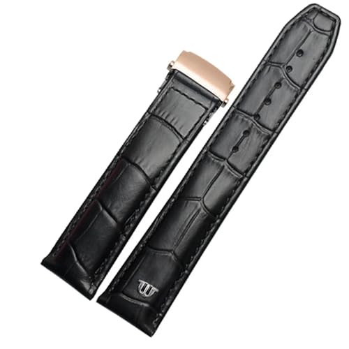 Wtukmo Uhrenarmband aus echtem Leder, 20 mm, 22 mm, Faltschnalle, Freizeit, Business, Rindsleder, 22 mm, Achat von Wtukmo