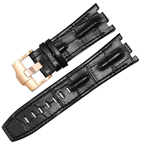 Wtukmo Uhrenarmband aus echtem Leder für AP 15703 Royal Oak Offshore-Serie, 28 mm Krokodil-Uhrenarmbänder, 28mm, Achat von Wtukmo