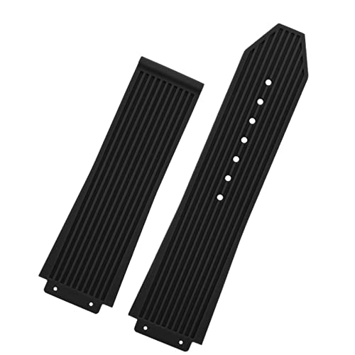 Wtukmo Uhrenarmband für Hublot Big Bang aus Silikon, mit Schmetterlingsschnalle, 26 x 19 mm, Schwarz / Blau / Weiß, 25.19mm, Achat von Wtukmo