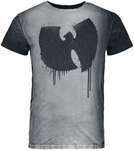 Wu-Tang Clan Logo Splash Männer T-Shirt hellgrau/schwarz S 100% Baumwolle Band-Merch, Bands von Wu-Tang Clan