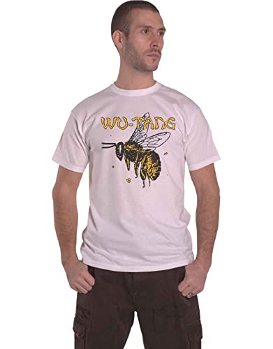 Wu-Tang Clan T Shirt Bee Band Logo Nue offiziell Herren Weiß von Wu-Tang Clan