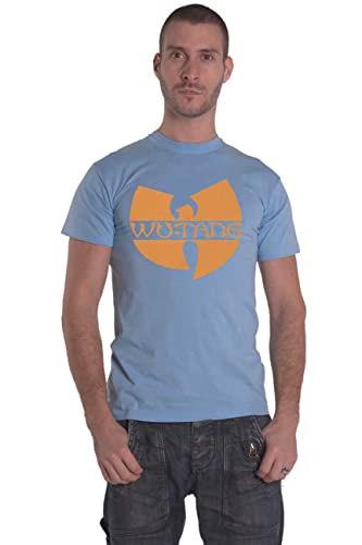 Wu-Tang Clan Text Logo Männer T-Shirt blau L 100% Baumwolle Band-Merch, Bands von Wu-Tang Clan