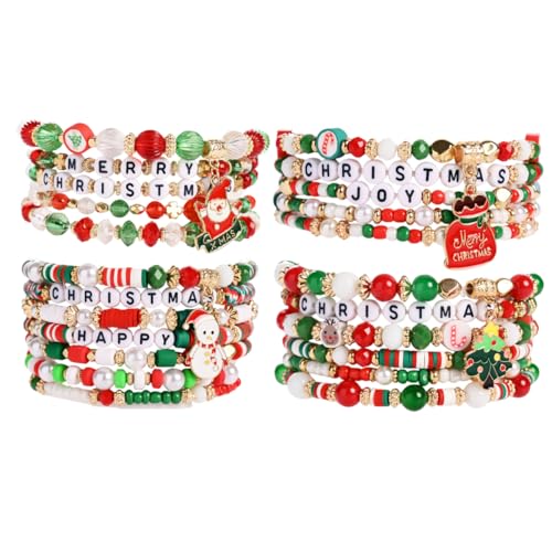 WuCuifu 4 Packungen handgefertigte Stretch-Armbänder für Frauen mit Perlenarmbändern WuCuifu 4 Packungen handgefertigte Stretch-Armbänder für Frauen mit Perlenarmbändern von WuCuifu