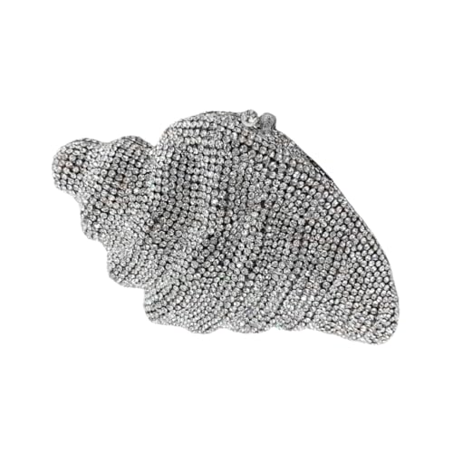 Damen Sommer Fisch Muschel Strass Tasche Abendessen Handtasche glitzernde Strandmuschel Kristall Abend Clutch für Abschlussball Party, 1-silber von WuDiaoer
