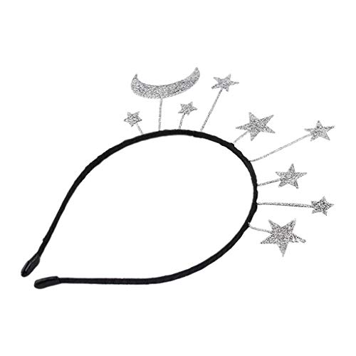 Prinzessin Mädchen Halloween Party Stirnband Glitzer Puder Mond Stern Mit Haarreifen Ringen von WuLi77