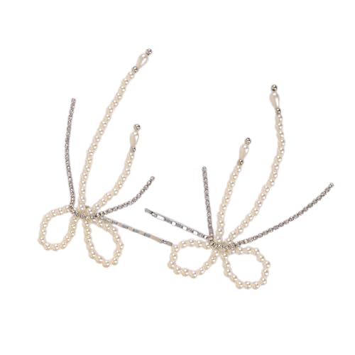WuLi77 Modische Haarspange Einfache Schleife Haarnadel Nachahmung Von Perlen Haarspangen Elegante Accessoires Für Frauen Und Mädchen Stirnband Haarspange von WuLi77