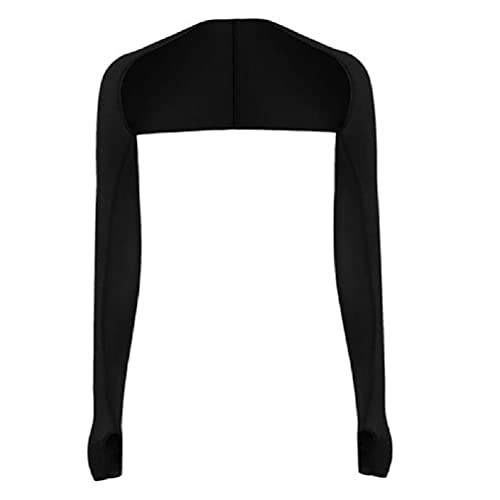 Damen Bolero Shrug Anti-UV Kühlung Schal Armstulpen mit Daumenloch Armstulpen Damen Sommer Anti-UV Bolero Shrug, Schwarz , One size von Wubxbvvx