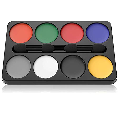 Schminkset für Kinder, 8 Farben, ungiftig, professionelle Palette, waschbar, mit Pinsel für Kinder, Halloween, Party,Körper, festliche Gesichtsfarbe für Kinder von Wudaizhi