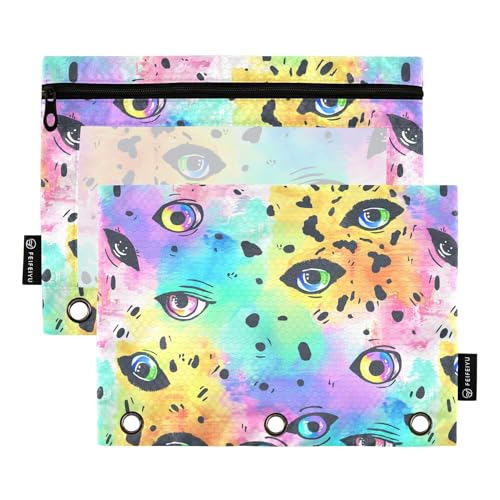 2er Set Plastik Federmäppchen mit Reißverschluss Regenbogen Leopard Muster Leopard Muster Halloween 2er Set Plastik Federmäppchen mit Reißverschluss Regenbogen Leopard Muster Leopard Muster Halloween von Wudan