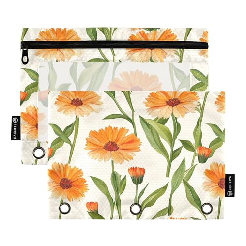 Beauty Ringelblume weiß 3 Ringe Ringmappe Etui mit Reißverschluss 2er Set Briefpapier Organizer Beauty Ringelblume weiß 3 Ringe Ringmappe Etui mit Reißverschluss 2er Set Briefpapier Organizer von Wudan