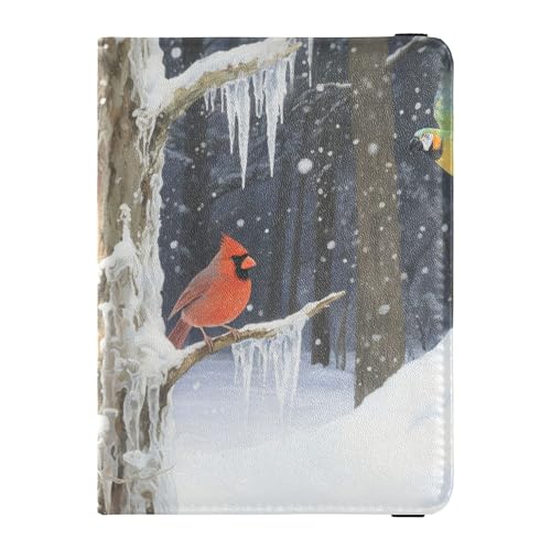 Birds in Winter Safari Family Travel Leather Passport Holder Waterproof Passport Book Holders for Women Trip Document von Wudan