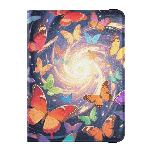 Butterfly and Galaxy Swirl Family Travel Leather Passport Holder Waterproof Passport Book Holders for Men Trip Accessories von Wudan