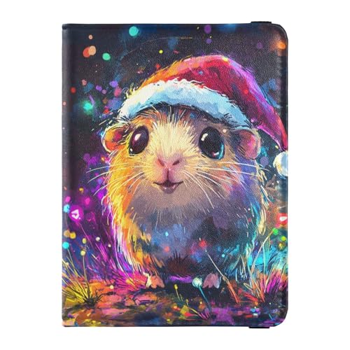 Lustige Reisebrieftasche aus Leder mit Meerschweinchen-Motiv, Diebstahlschutz, Geld- und Kartenetui für Herren, Reisedokumente von Wudan