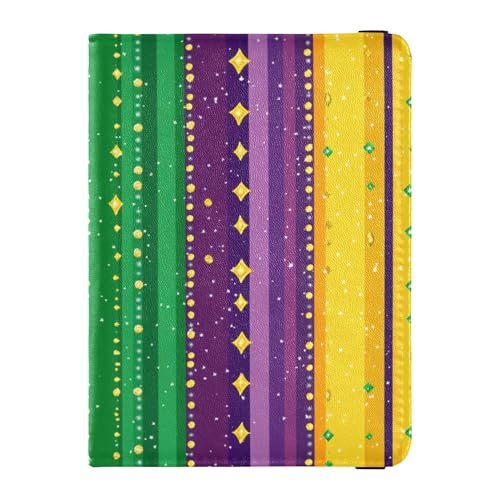 Mardi Gras Karneval Krawatte Juwel Leder Reisepasshülle Brieftasche Anti-Diebstahl Reisepass Brieftasche für Männer Reise Must Haves Zubehör von Wudan