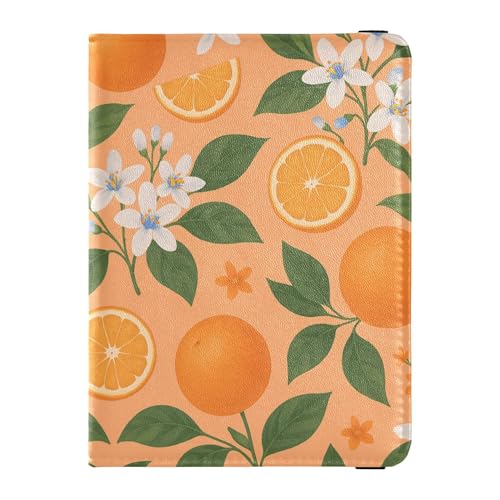 Oranges Reisepasshülle aus Leder, Diebstahlschutz, Reisezubehör für Herren von Wudan