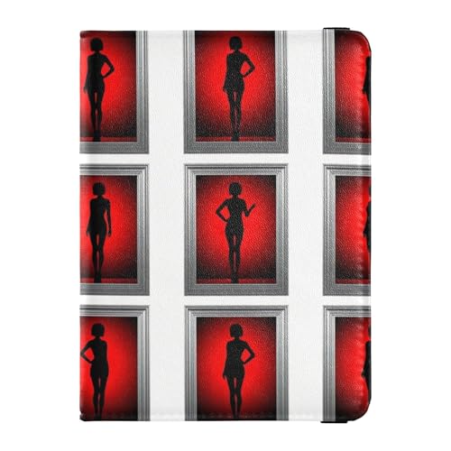 Reisebrieftasche, Leder, Diebstahlschutz, für Damen, Reisedokumente, Rot von Wudan