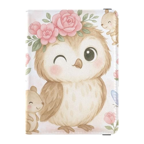 Reisebrieftasche mit Eulen-Motiv, Leder, große Kapazität, Tickethalter für Herren, Reisezubehör von Wudan