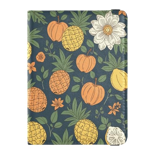 Reisepasshülle aus Leder, Motiv: tropische Früchte, große Kapazität, Reisepasshülle für Herren, Reisezubehör von Wudan