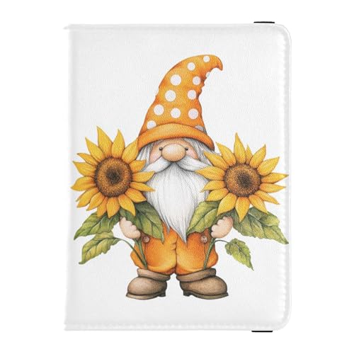 Reisepasshülle aus Leder, Sonnenblumenzwerg, wasserdicht, Reisepasshülle für Herren, Reisezubehör von Wudan