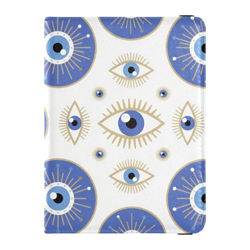 Reisepasshülle aus Leder mit Augenmuster, Diebstahlschutz, Geld- und Kartenetui für Herren, Reisedokumente von Wudan