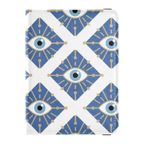 Reisepasshülle aus Leder mit Augenmuster-Design, Diebstahlschutz, für Herren, Reisedokumente von Wudan