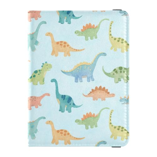 Reisepasshülle aus Leder mit Dinosaurier-Muster, versteckt, für Herren, Reisedokumente von Wudan