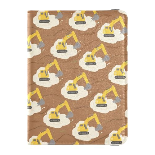 Reisepasshülle aus Leder mit wiederholendem Entenmuster, sichere versteckte Reisepasshüllen für Herren von Wudan