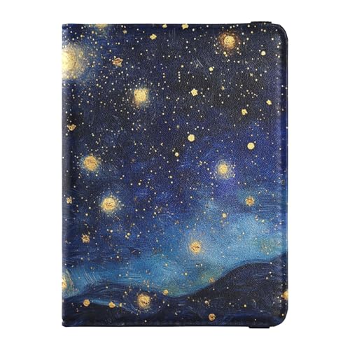 Starry Sky Stars Sparkling Travel Wallet Leather Passport Holder Secure Hidden Money Holder for Women Business Trip von Wudan
