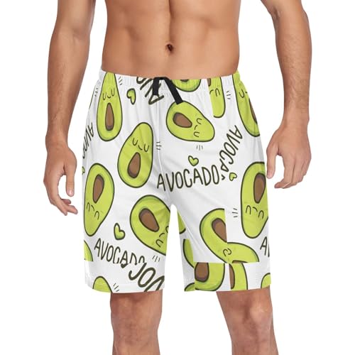 Wudan Avocado Pyjamahose Herren Herren Pyjamahose mit Taschen für Herbst Shorts S, Avocado, X-Large von Wudan