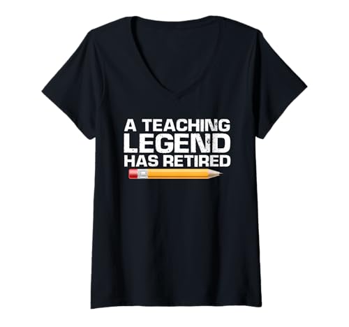Damen Feier Zum Ruhestand Einer Lehrerlegende Mit Ehre T-Shirt mit V-Ausschnitt Damen Feier Zum Ruhestand Einer Lehrerlegende Mit Ehre T-Shirt mit V-Ausschnitt von Würdigung Bildung Ruhestand Und Dankbarkeit