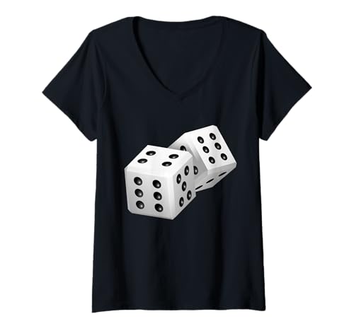 Damen Lustiges Würfel Kostüm Karneval Spieler Fastnacht Fun Deko T-Shirt mit V-Ausschnitt Damen Lustiges Würfel Kostüm Karneval Spieler Fastnacht Fun Deko T-Shirt mit V-Ausschnitt von Würfeln Verkleidung Fasching Spielen Humor Ironie