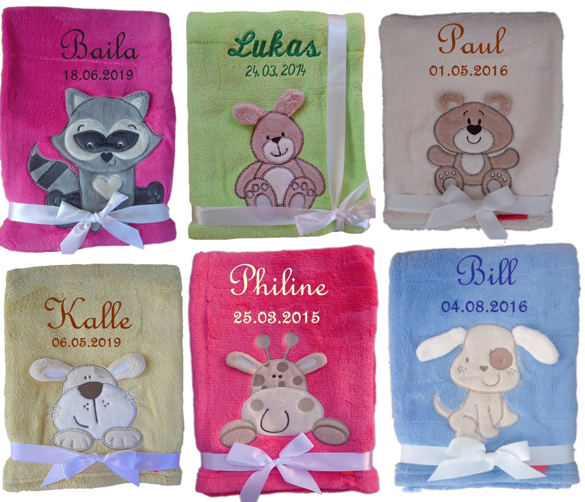 Kuschlige Babydecke Mit Namen Bestickt, Taufe , Geschenk Baby, Geburt, Kinderdecke Personalisiert von WuffDogsworld