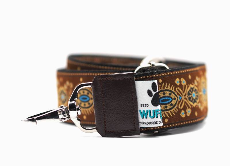 Taschentragegurt "Western Feather Brown" | Taschengurt Trageriemen Braun Ethno Floral Taschentragegurt "Western Feather Brown" | Taschengurt Trageriemen Braun Ethno Floral von Wuffaktur