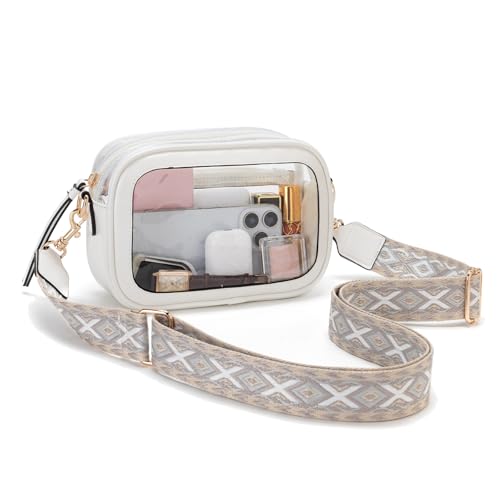 Wuflyover Transparente Geldbörse für Damen, transparente Tasche für Stadionveranstaltungen, Cb 04 Small White Wuflyover Transparente Geldbörse für Damen, transparente Tasche für Stadionveranstaltungen, Cb 04 Small White von Wuflyover