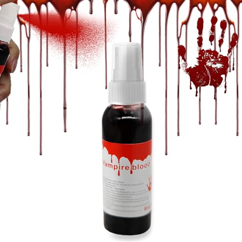 Wuhonghao Kunstblut Spray,Kunstblut Halloween Auswaschbar Fake Blood für Gesicht Haut und Kleidung Halloween Blut Schminke, Theaterblut Filmblut für Cosplay Vampire, Zombies, Monster, 60ml Wuhonghao Kunstblut Spray,Kunstblut Halloween Auswaschbar Fake Blood für Gesicht Haut und Kleidung Halloween Blut Schminke, Theaterblut Filmblut für Cosplay Vampire, Zombies, Monster, 60ml von Wuhonghao