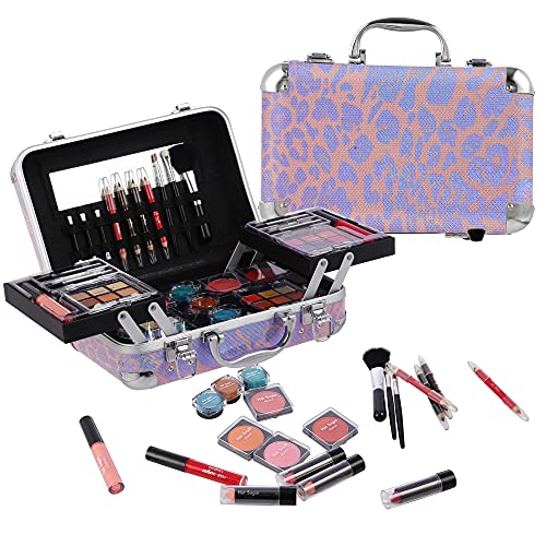 Hot Sugar All In One Makeup Set for Adults and Girls-Full Makeup Kit for Beginners Includes Eye Shadow Palette Blush Lip Gloss Lipstick Lip Pencil Eye Pencil Brush Mirror (Pink Leopard) von Hot Sugar