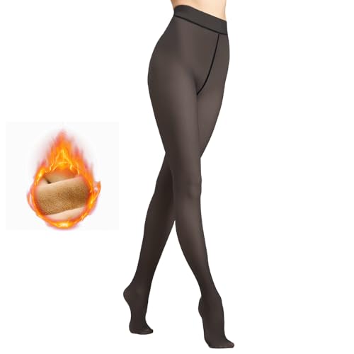 Wuiil Thermo Strumpfhose Damen,Strumpfhosen Damen Winter,Thermo Gefälschte Durchscheinend Plüschstrümpfe,Pantyhose Schwarz Durchsichtig（220g fur 5~15°C）,Verdickte Fleece für 40~70kg von Wuiil