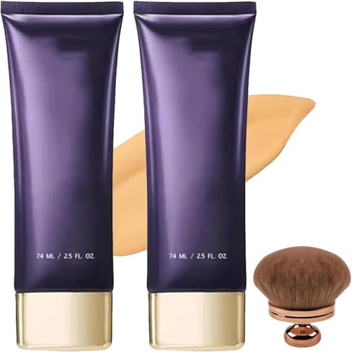 Tattoo Abdeckung Creme,All Over Complexion Perfector,Body Coverage Perfector Waterproof mit extra großem Body Makeup Pinsel, langanhaltender, schweißfester Concealer für Frauen (2Pcs) von WujialingMM