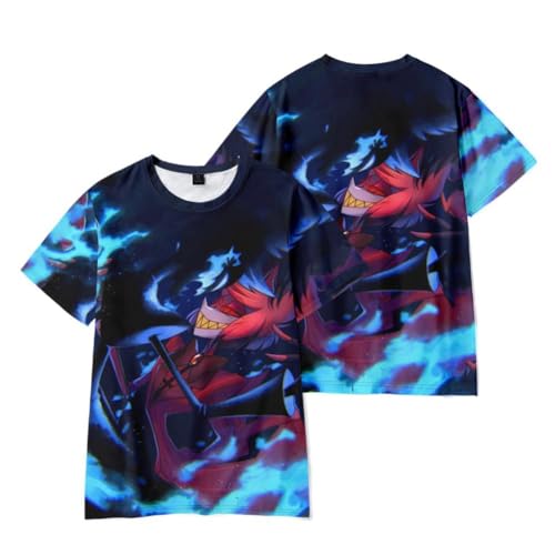 Habzin Hotel T-Shirt Alastor/Angel DustMode Anime Rundhalsausschnitt T-Shirt Unisex Anime Bedrucktes Casual Tops (Type 9, XXL) von Wulachaka