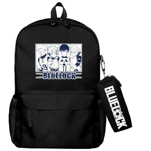 Wulachaka Blue Lock Rucksack mit Abnehmbare Stifttasche Büchertasche Laptoptasche Wasserdicht Backpack Jungen und Mädchen Schulrucksack (Type 5, 43 * 35cm) von Wulachaka