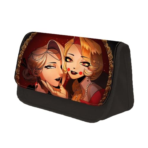 Wulachaka Hazbin Hotel Federmäppchen, Anime Spiel Federmäppchen Große Kapazität Schreibwaren Organizer Pencil Box für Schüler, Typ 4, 22x13x7.5CM, Anime von Wulachaka