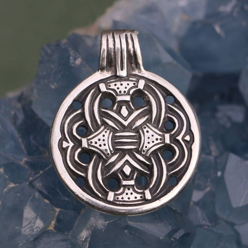 Borre - Anhänger, Wikinger Stil, Silber 925 Skandinavien Runde Halskette Charm Amulett Living Geschichte Reenactment von WulflundJewelry