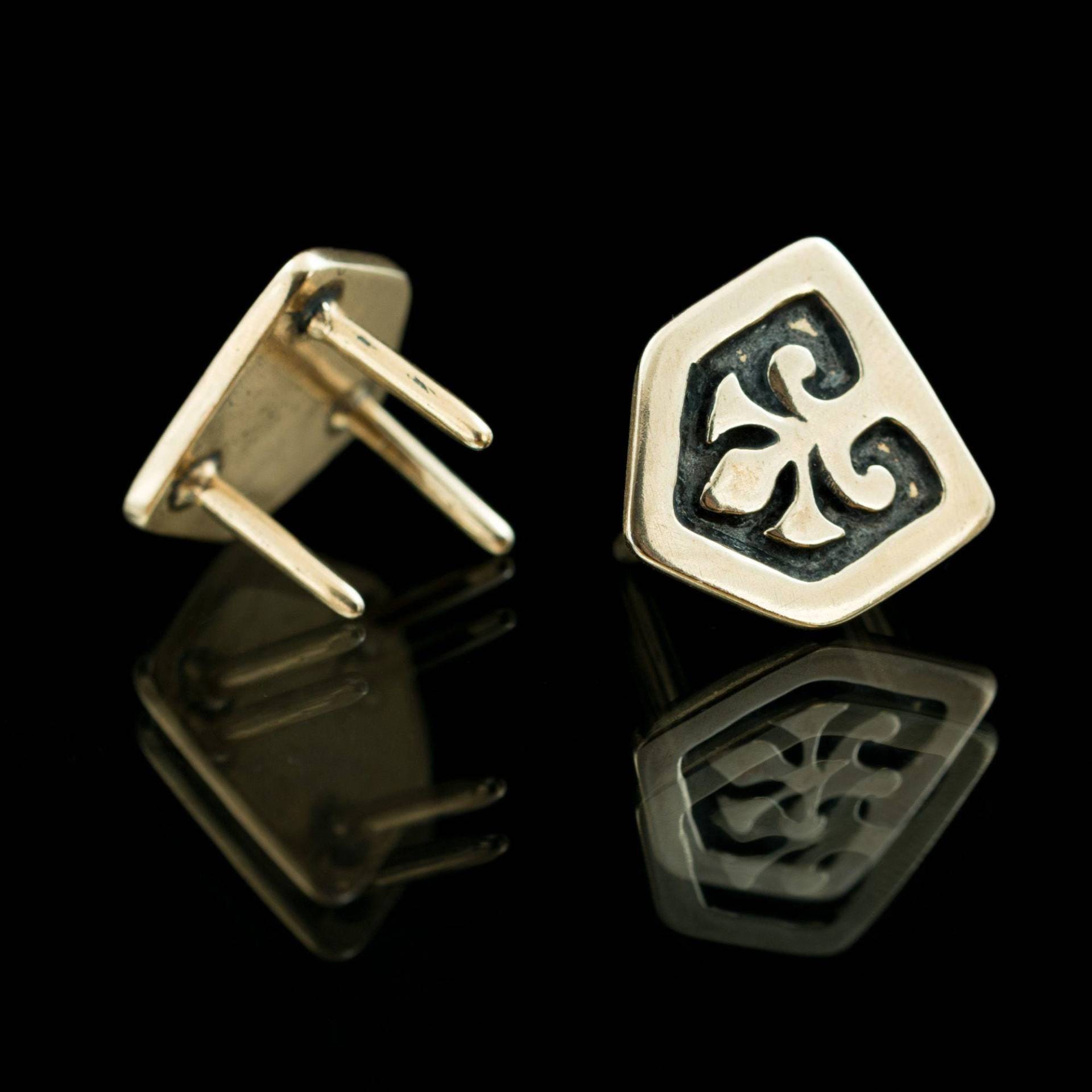 Bronze Gürtelbeschlag Niete Concho Russland Kaftan Alte Rus Frühmittelalter Geschichts Accessoire Fantasy Larp Sca Hosenträger Schnalle Leder von WulflundJewelry