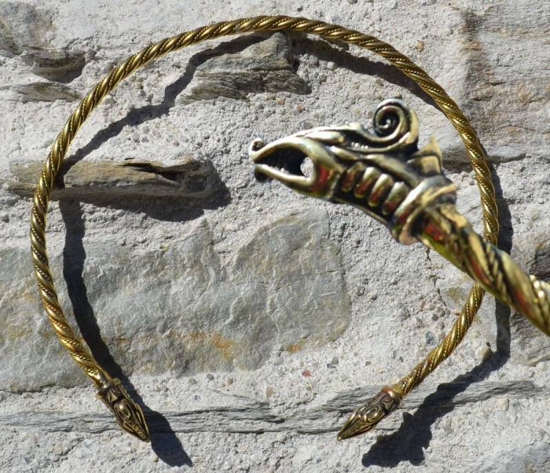 Dreki Norse Viking Dragon Torques Torc Necklace Pagan Jewelry Jewellery Vikings Torque von WulflundJewelry