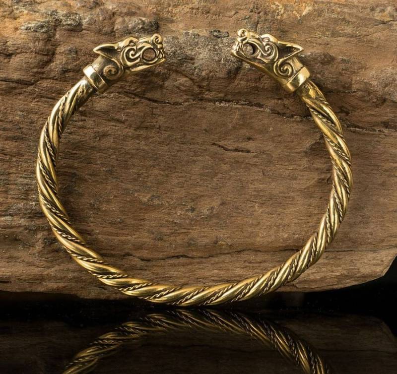 Fenrir Wikinger Wolf Armband Messing von WulflundJewelry