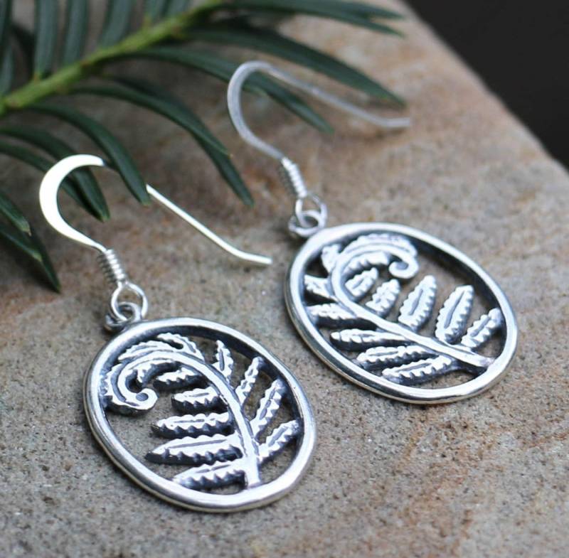 Fern Sterling Silberohrringe Neuseeland von WulflundJewelry