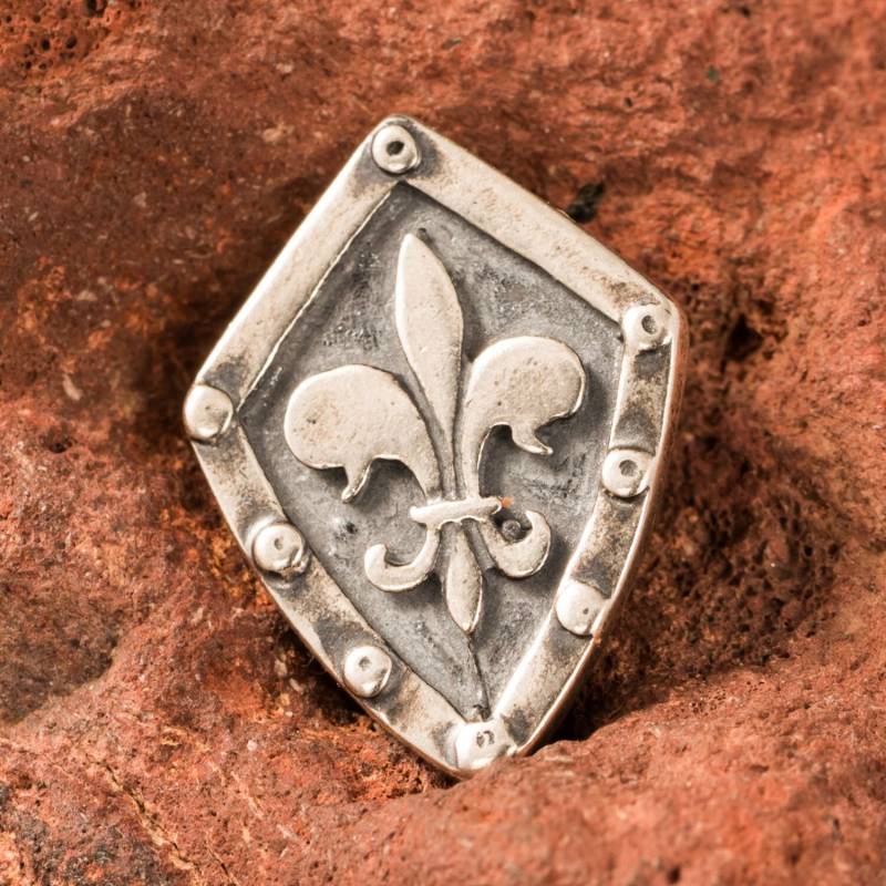 Fleur De Lis Im Schild, Anhänger, Silber Ritter Schmuck Fleur De Lis Im Schild, Anhänger, Silber Ritter Schmuck von WulflundJewelry