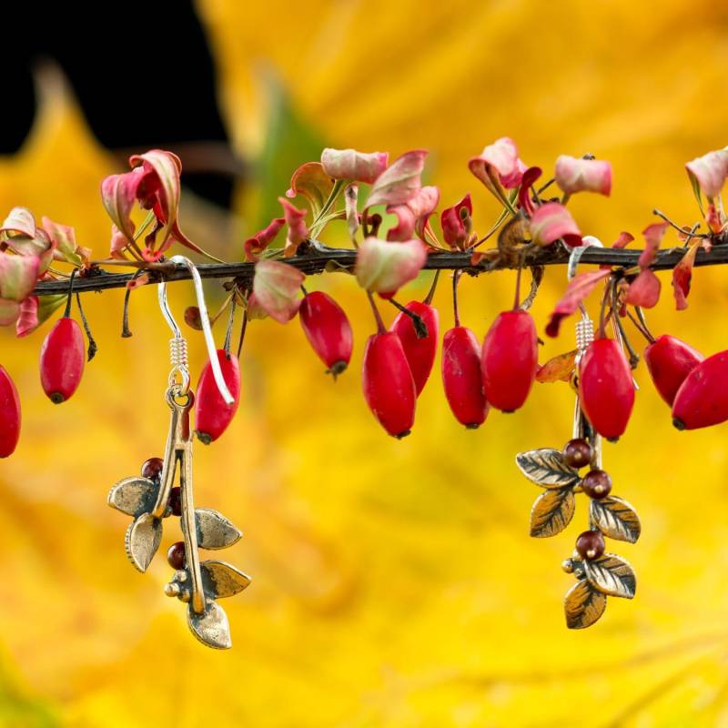 Heidelbeere, Ohrringe, Bronze Schmuck Juwel von WulflundJewelry